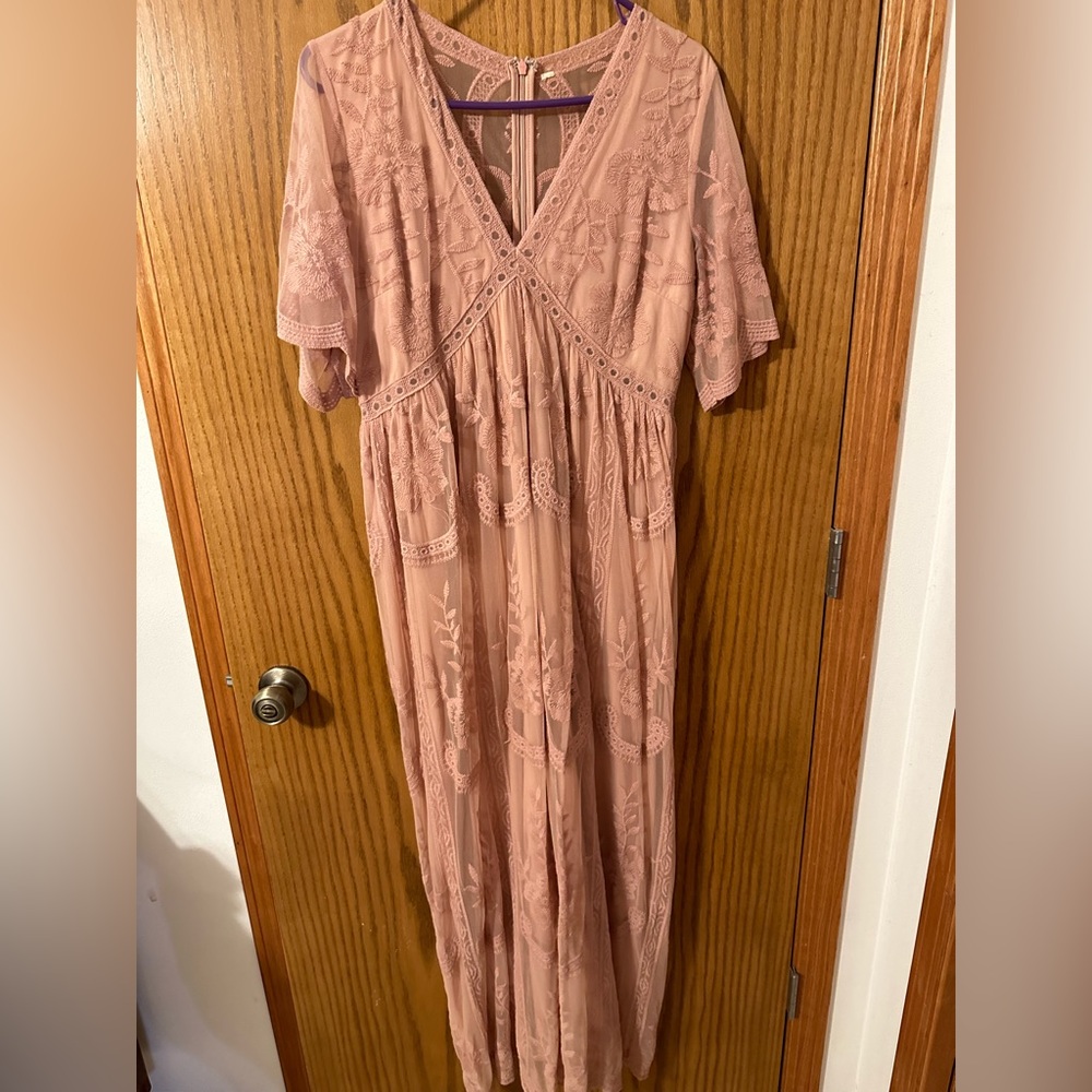 Pink blush maternity dress